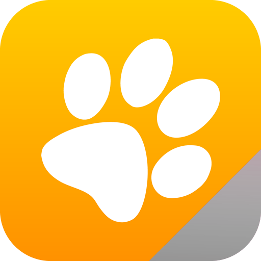 Animal Poison app logo of a white paw on an orange background