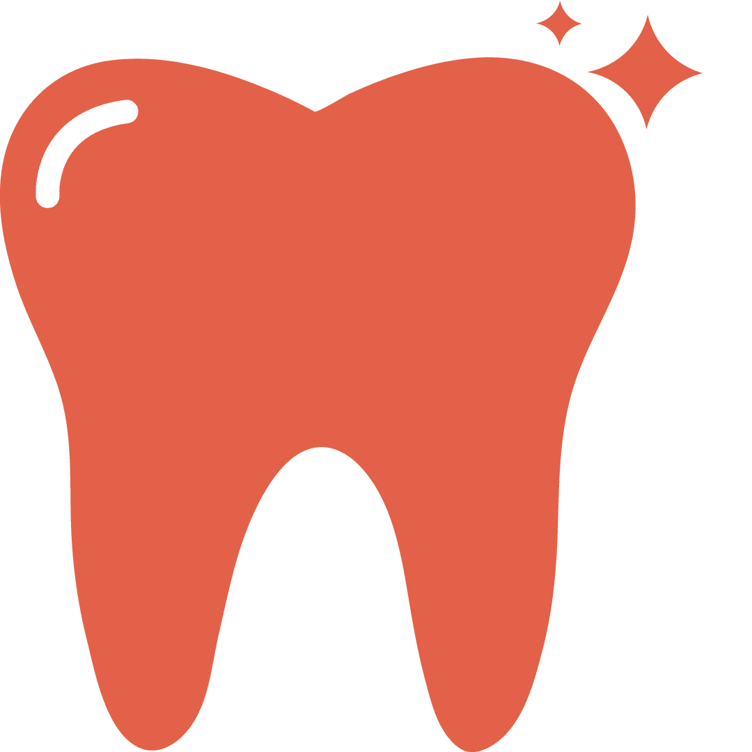 drawing of a tooth in orange